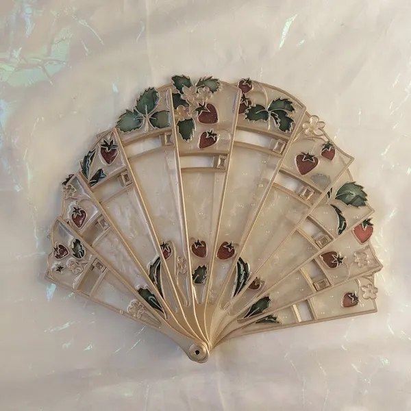 Strawberry hand fan